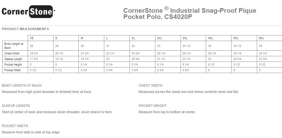 CS4020P CornerStone ® Industrial Snag-Proof Pique Pocket Polo