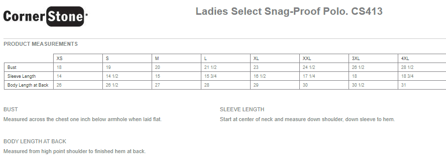 CS413 CornerStone® - Ladies Select Snag-Proof Polo