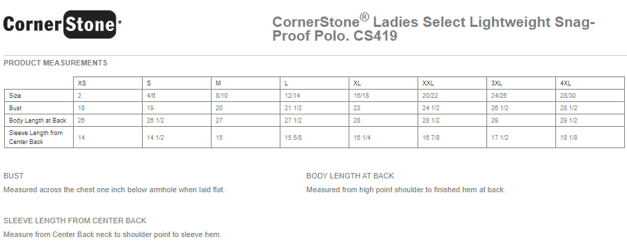 CS419 CornerStone® Ladies Select Lightweight Snag-Proof Polo