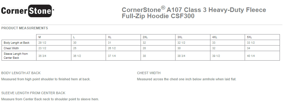 CSF300 CornerStone® ANSI 107 Class 3 Heavy-Duty Fleece Full-Zip Hoodie