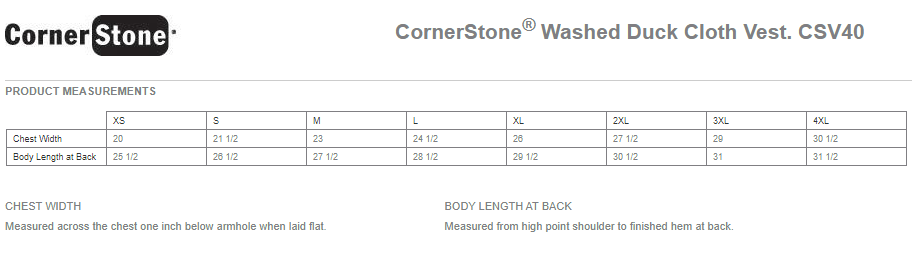 CSV40 CornerStone® Washed Duck Cloth Vest