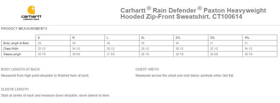 CT100614 Carhartt ® Rain Defender ® Paxton Heavyweight Hooded Zip-Front Sweatshirt