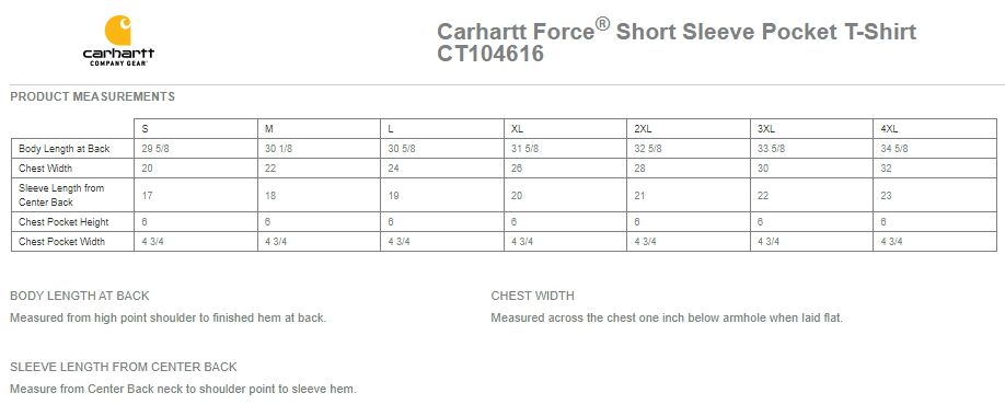 CT106652 Carhartt Force® Short Sleeve Pocket T-Shirt