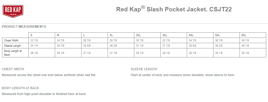 CSJT22 Red Kap® Slash Pocket Jacket