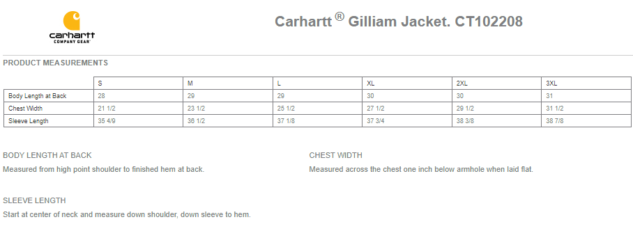 CT102208 REGULAR  Carhartt ® Gilliam Jacket