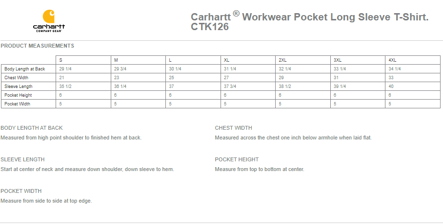 CTK126 Carhartt ® Workwear Pocket Long Sleeve T-Shirt