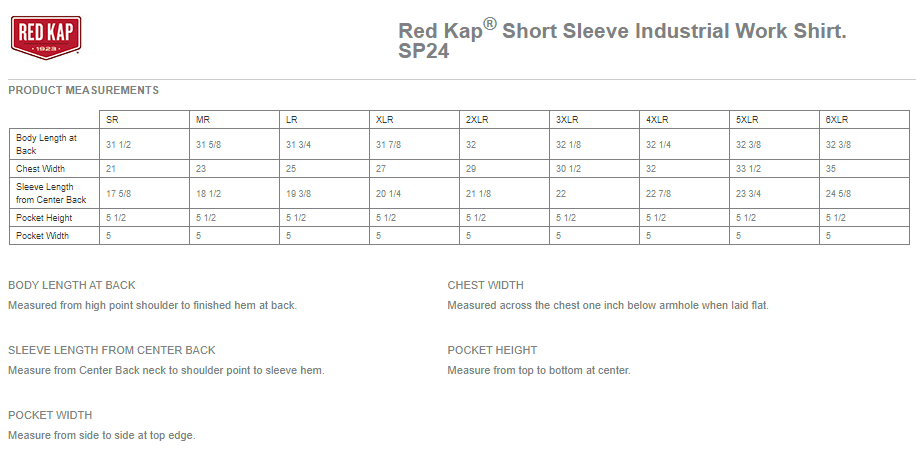 SP24 Red Kap® Short Sleeve Industrial Work Shirt