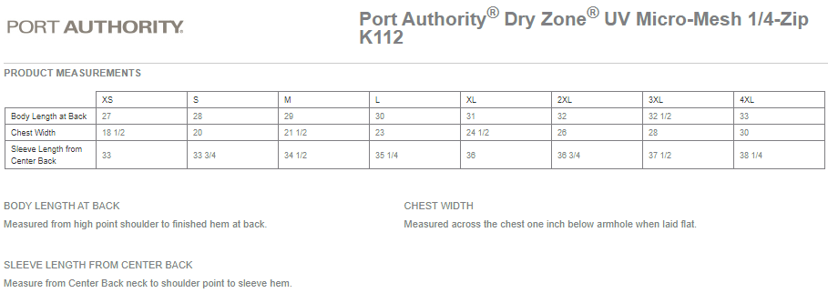 K112 Port Authority® Dry Zone® UV Micro-Mesh 1/4-Zip